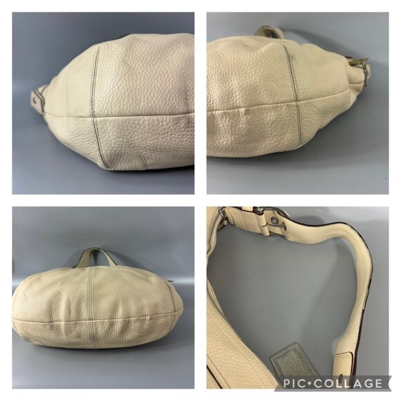 Coach F13731 Soho Pleated Ivory Pebbled Leather Hobo Shoulder Bag - Picture 13 of 13